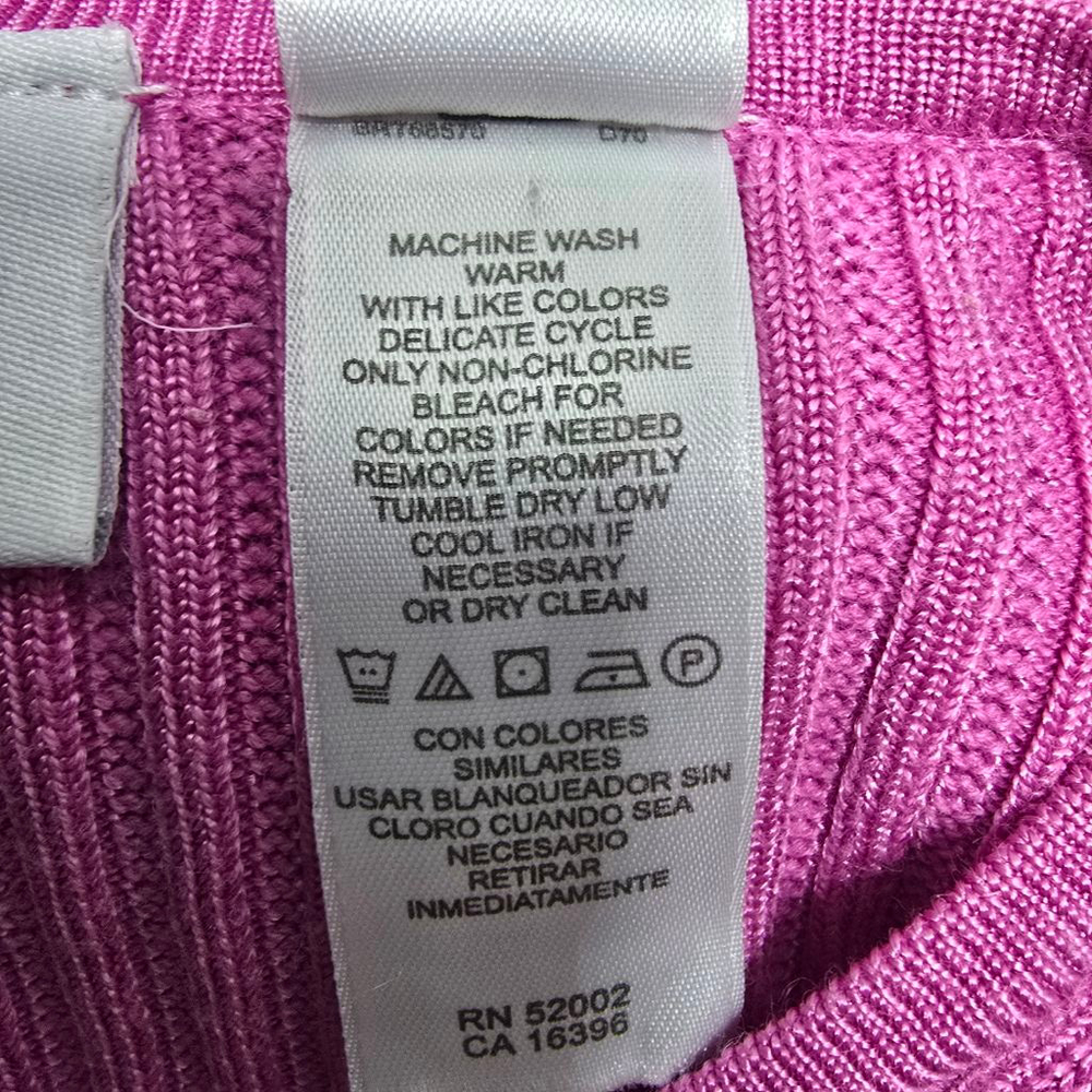 Women's Liz Claiborne Petite Pink Ribbed Crew Neck Sweater LP - Picture 7 of 7